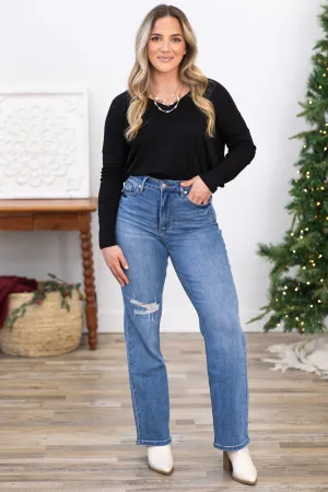 Judy Blue Tummy Control Distressed Knee Jeans