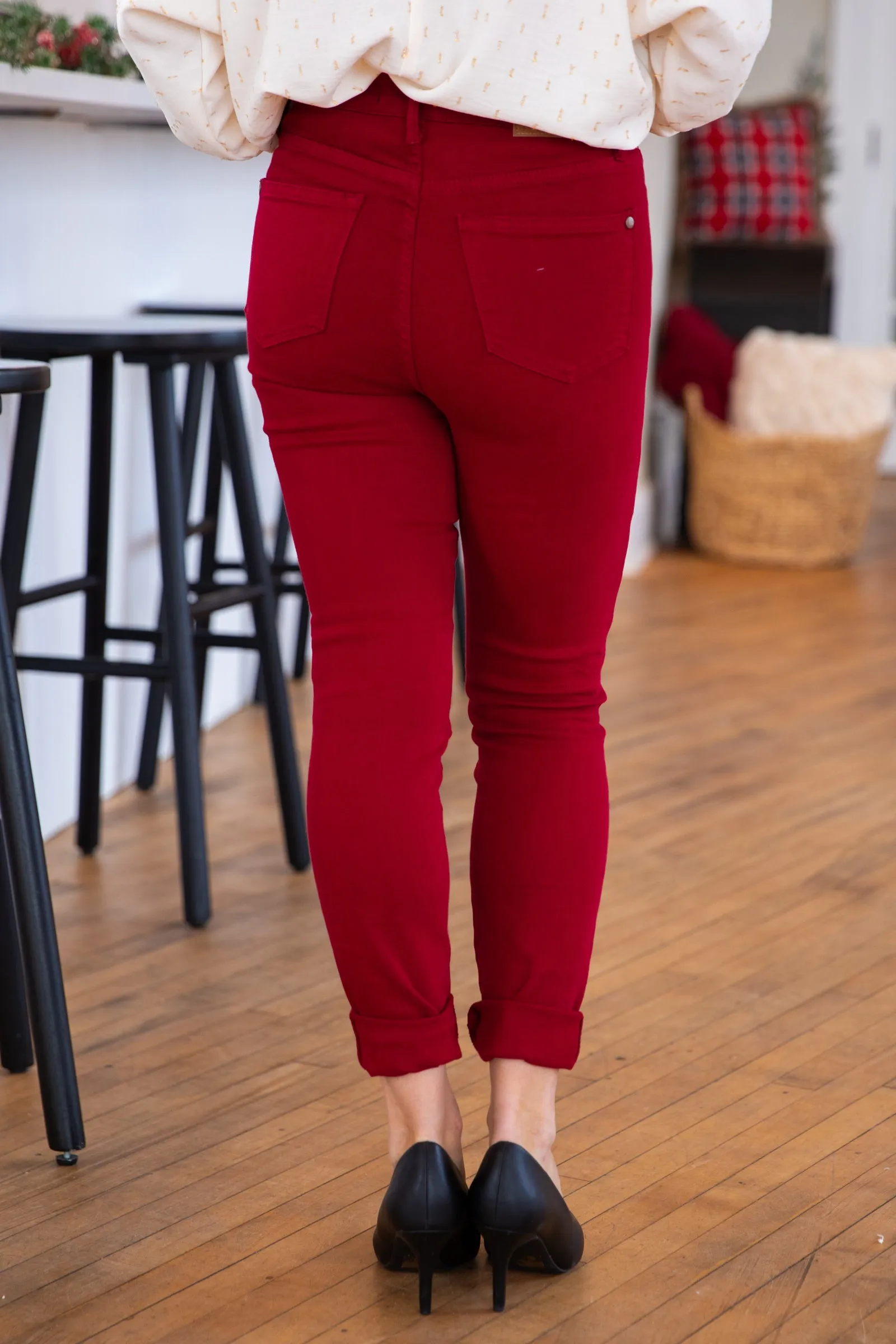Judy Blue Wine Tummy Control Skinny Jeans