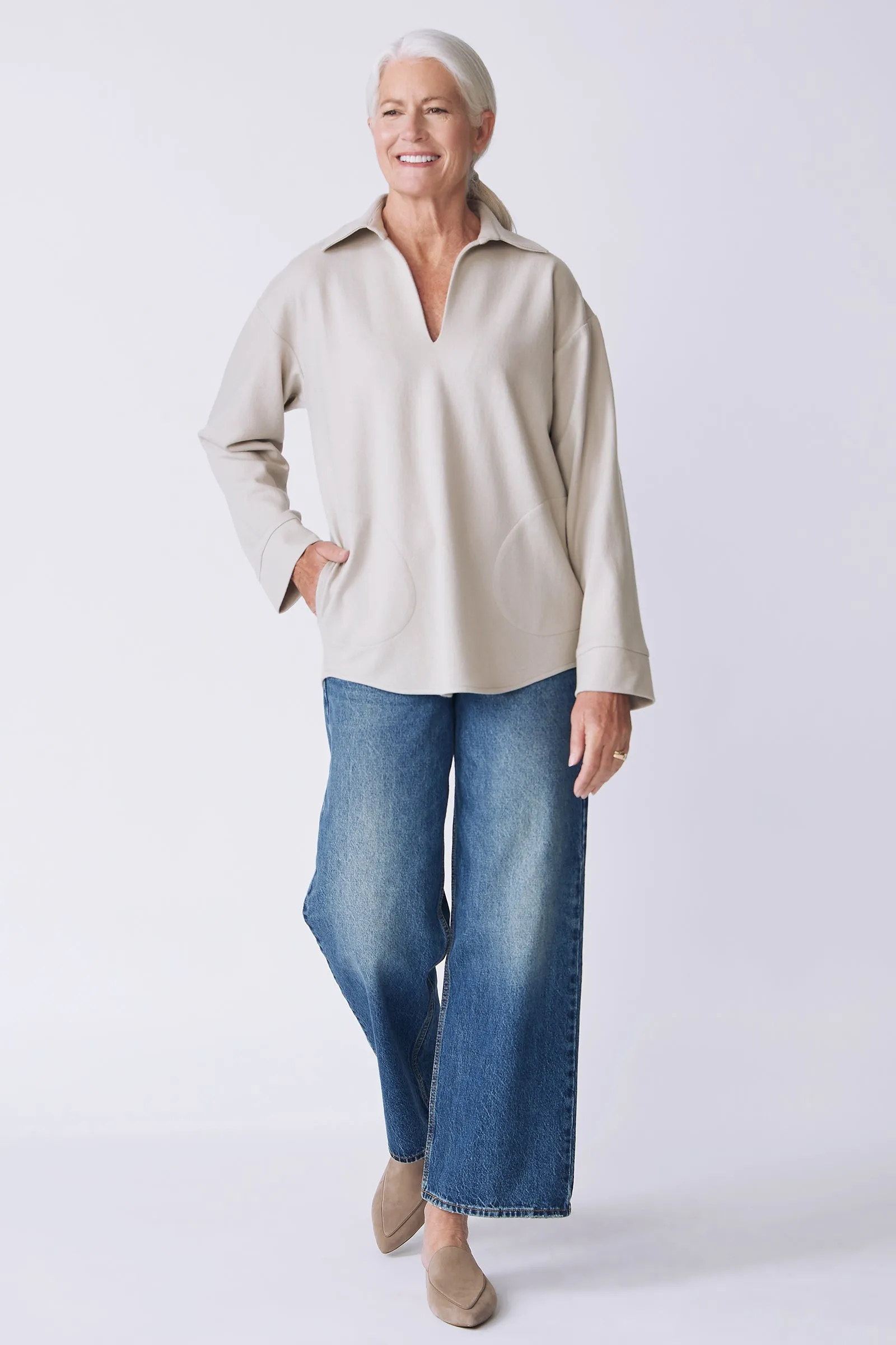 Julian Collared Pullover - Mink