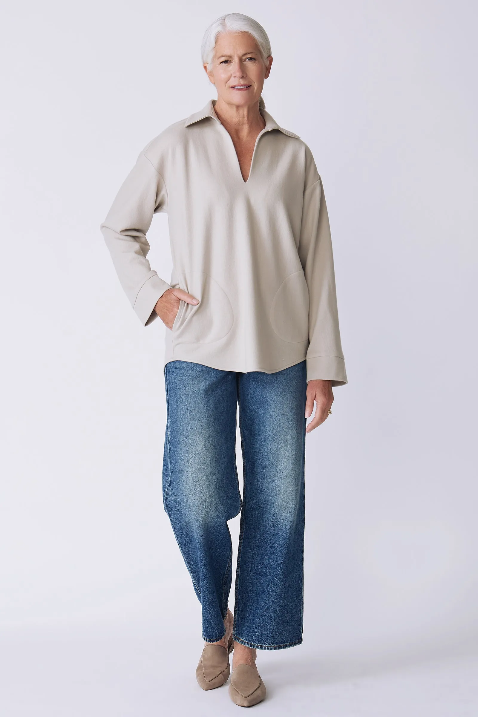 Julian Collared Pullover - Mink
