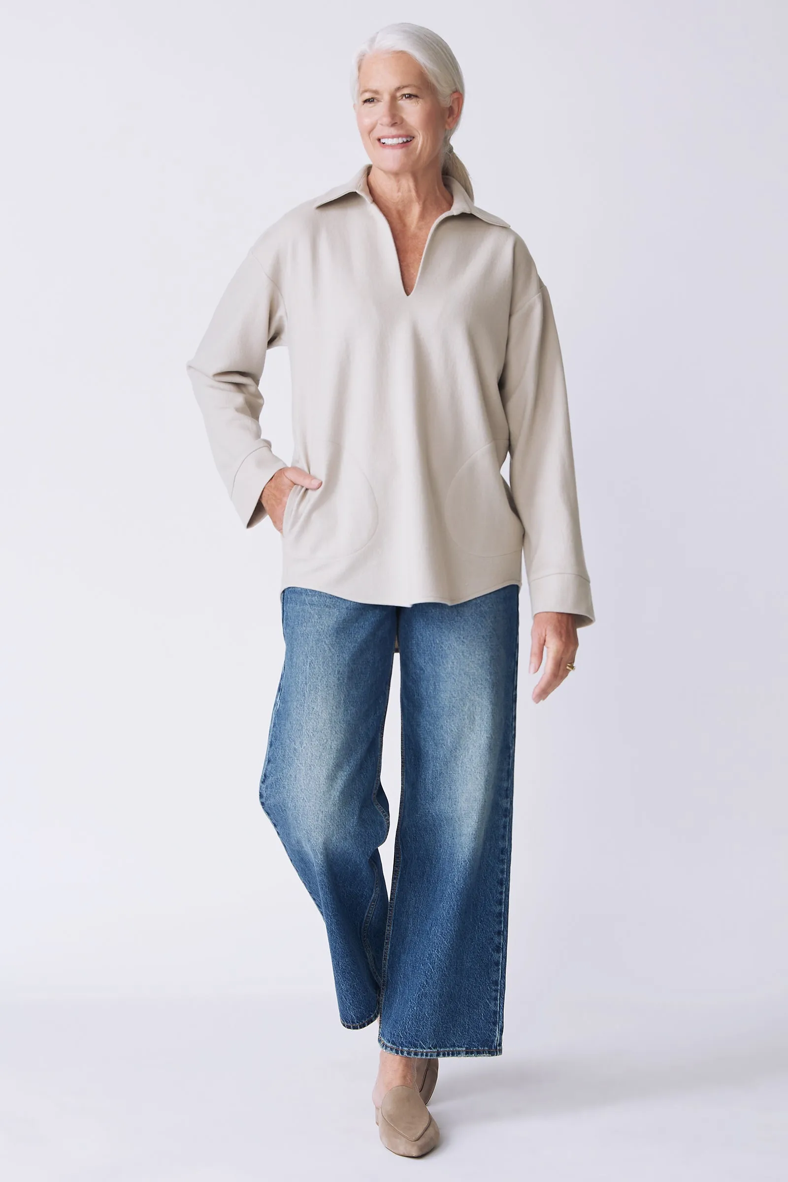 Julian Collared Pullover - Mink