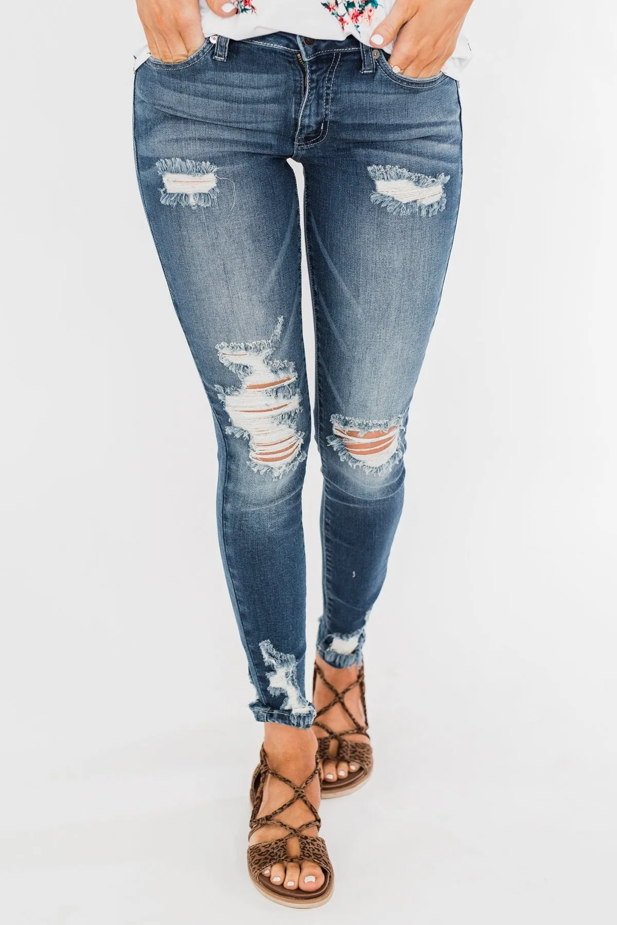 KanCan Distressed Jeans- Ariel Wash