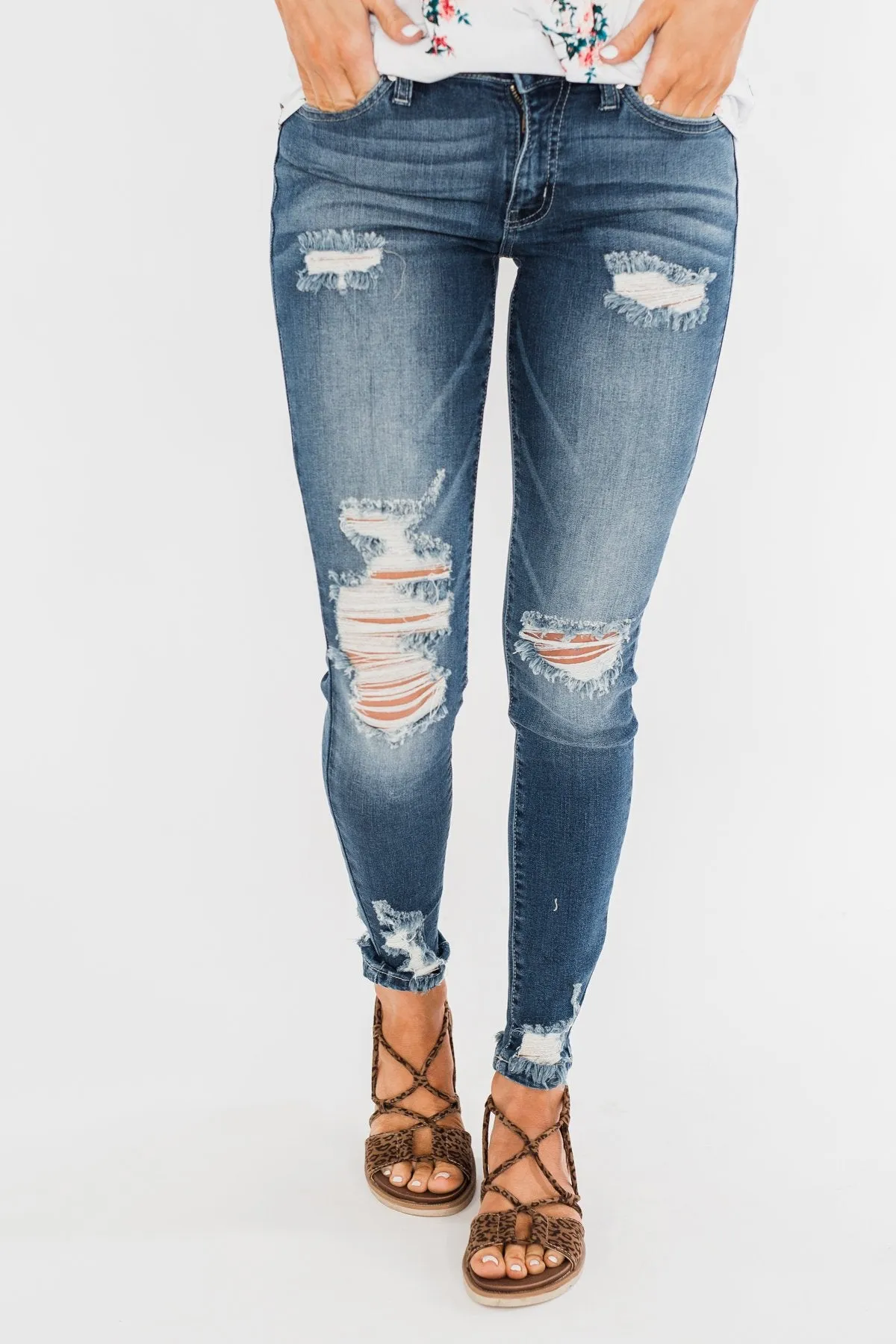 KanCan Distressed Jeans- Ariel Wash