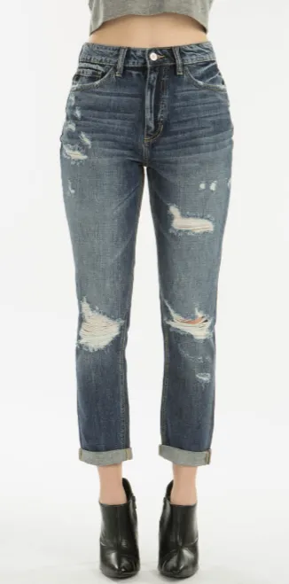 KanCan High Rise Girlfriend Fit Jeans