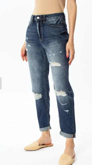KanCan High Rise Girlfriend Fit Jeans