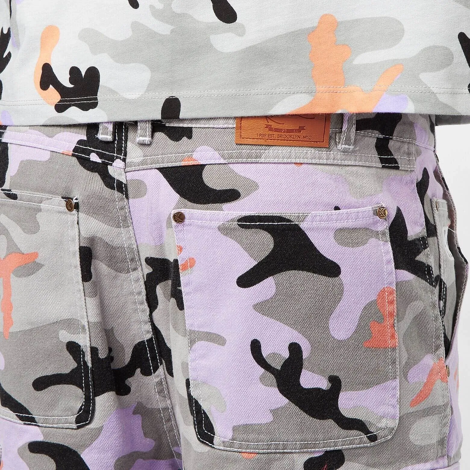 Karl Kani Camo Cargo Shorts Grey
