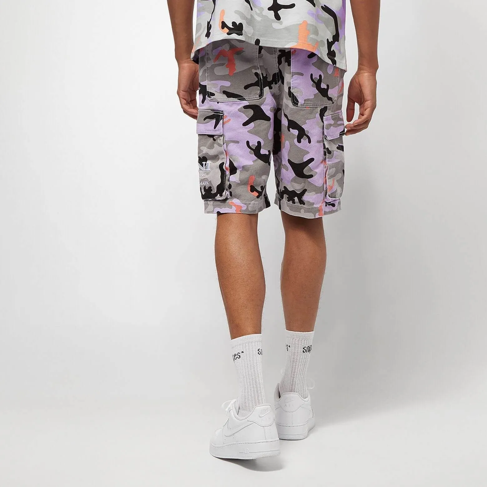Karl Kani Camo Cargo Shorts Grey