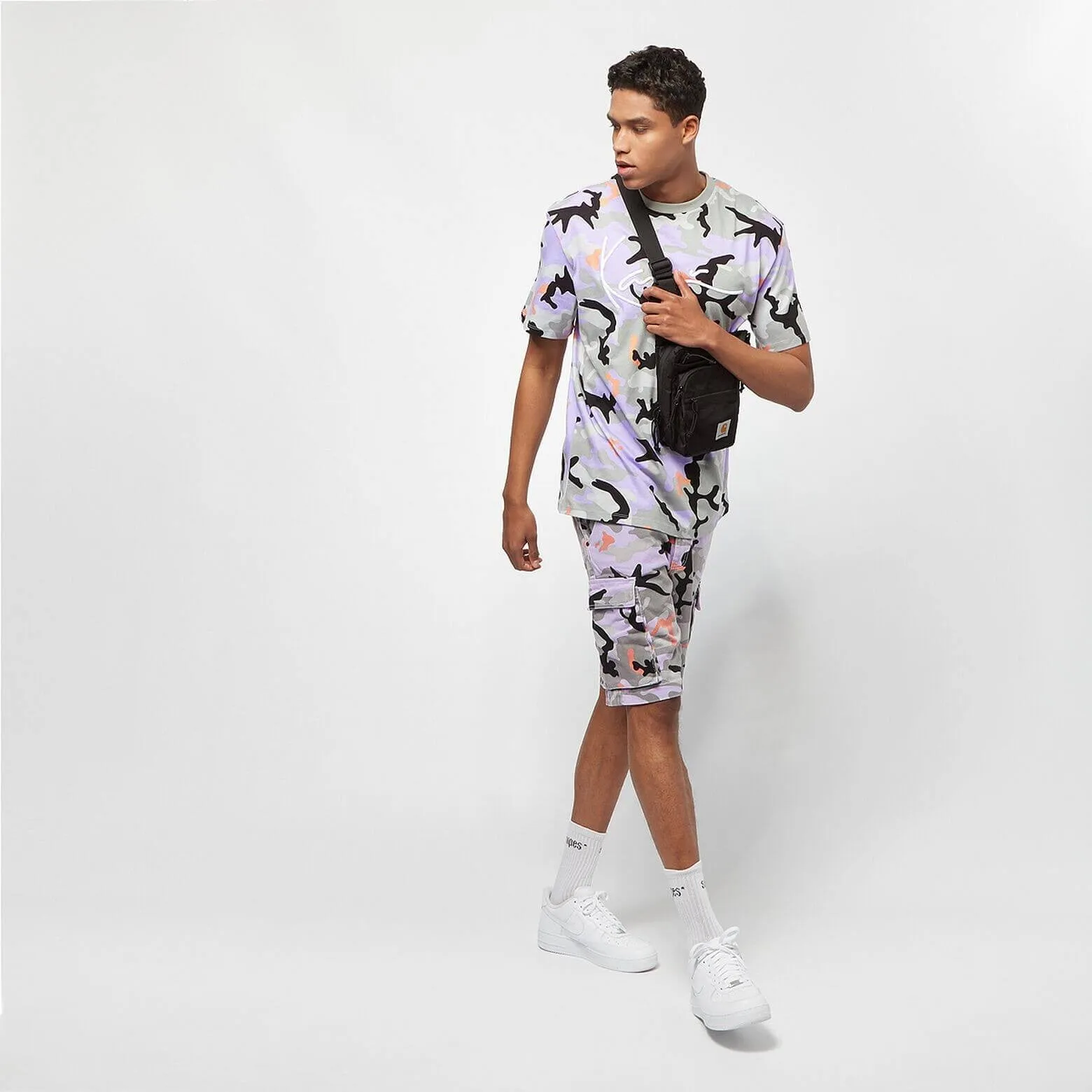 Karl Kani Camo Cargo Shorts Grey