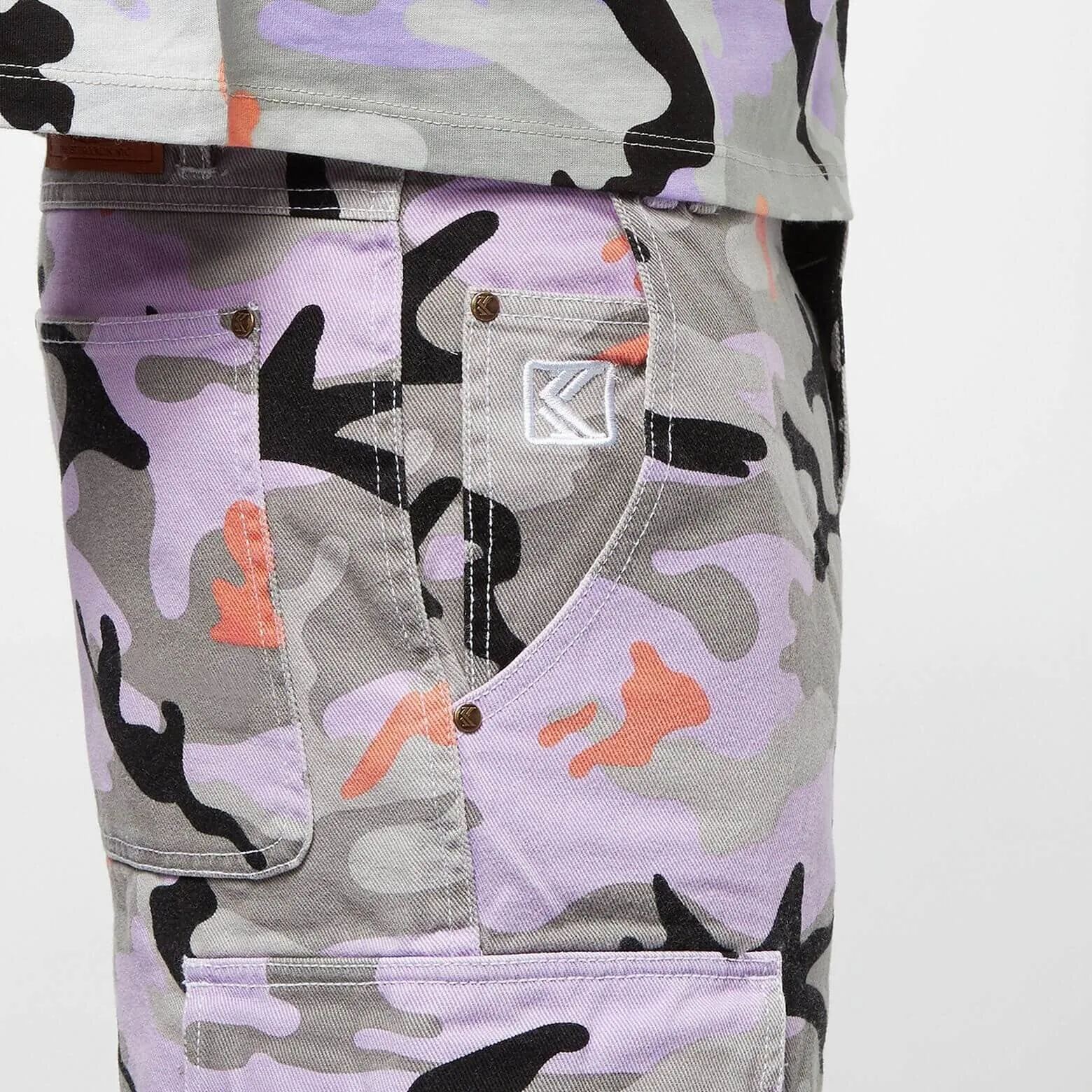 Karl Kani Camo Cargo Shorts Grey
