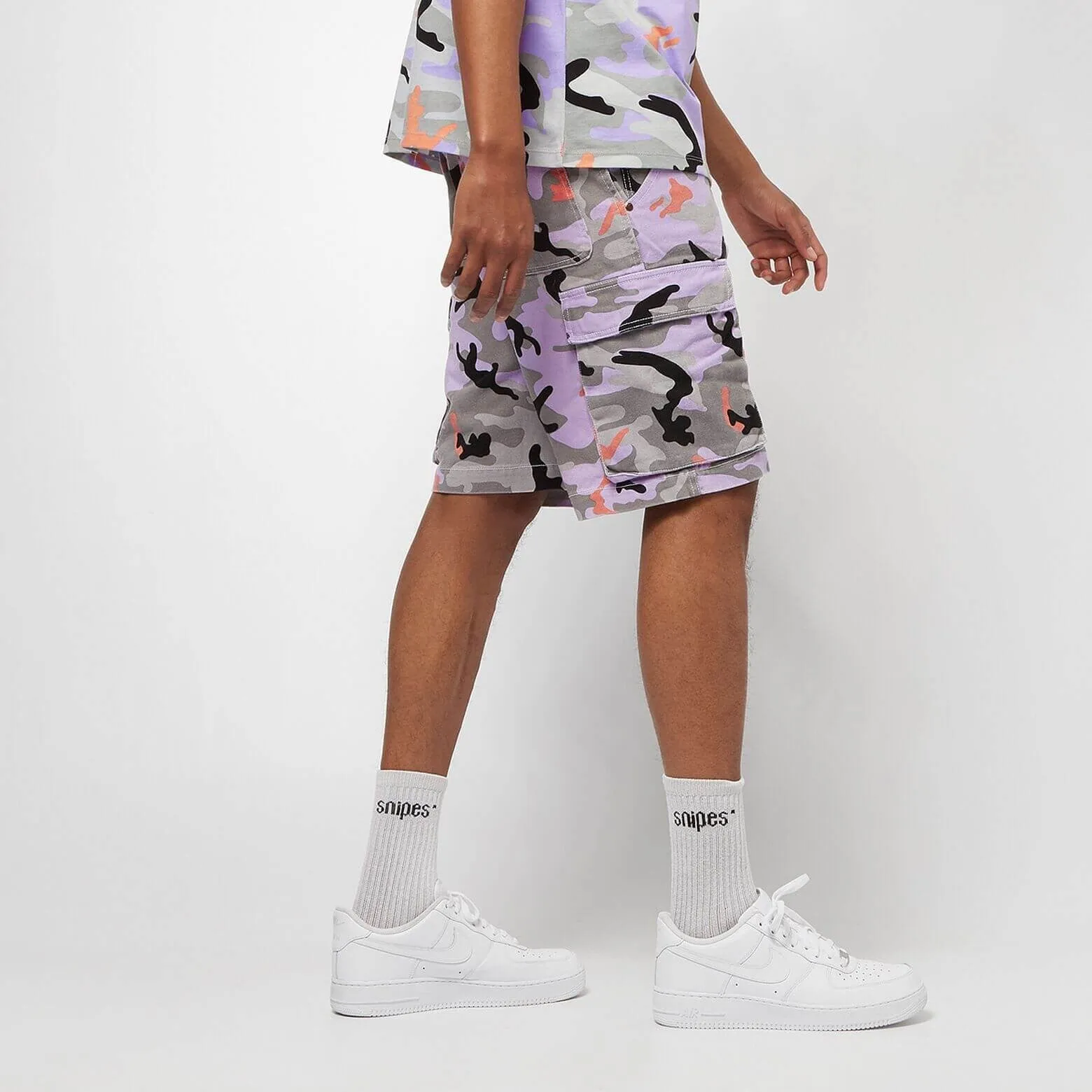 Karl Kani Camo Cargo Shorts Grey