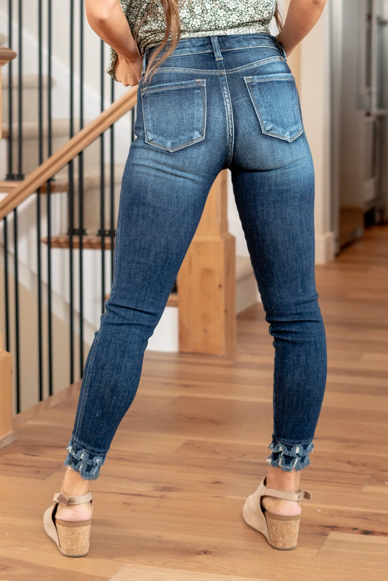 Kathy Double Fringe Hem High Rise Skinny