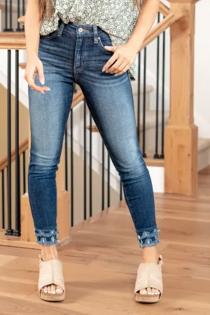 Kathy Double Fringe Hem High Rise Skinny
