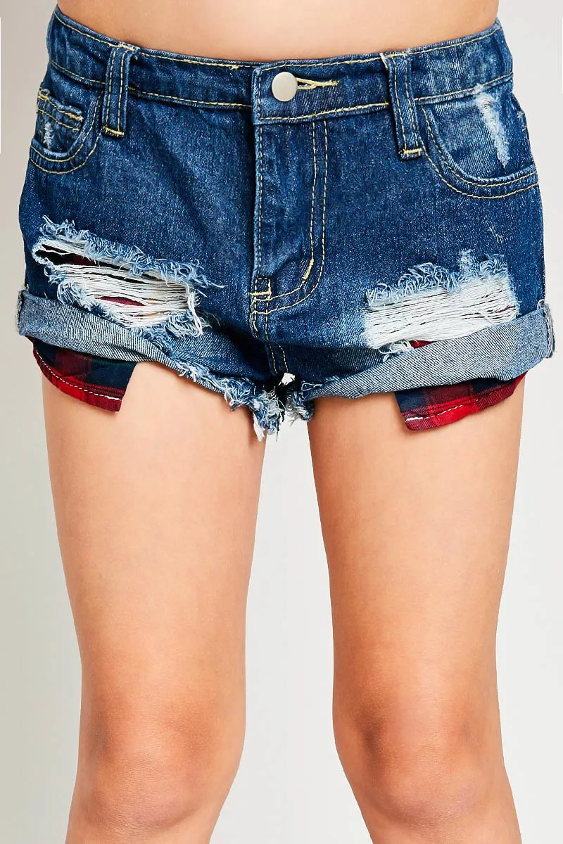 khloe distressed denim shorts