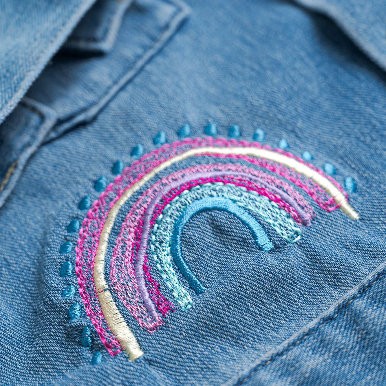 Kids Embroidered Denim Jacket