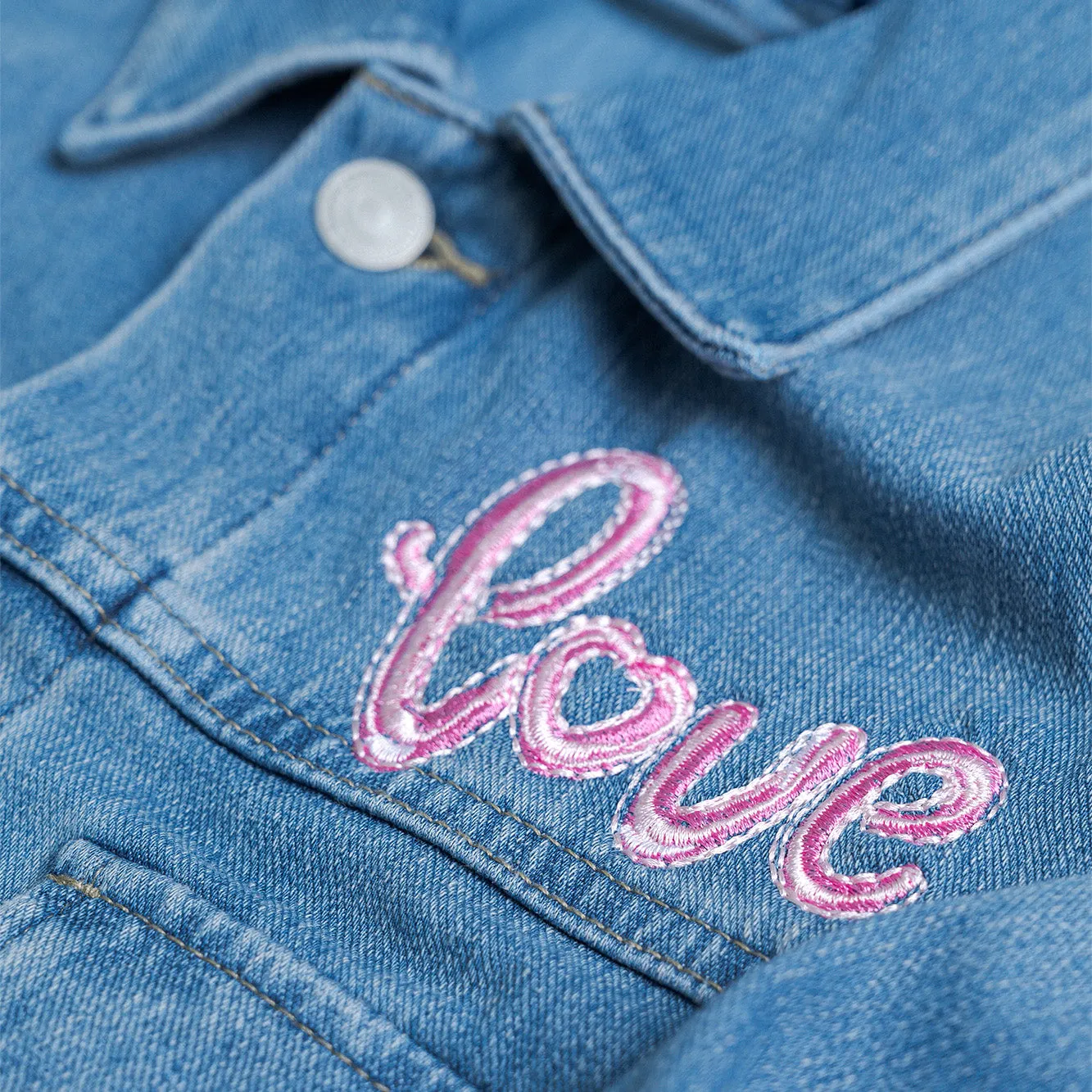 Kids Embroidered Denim Jacket