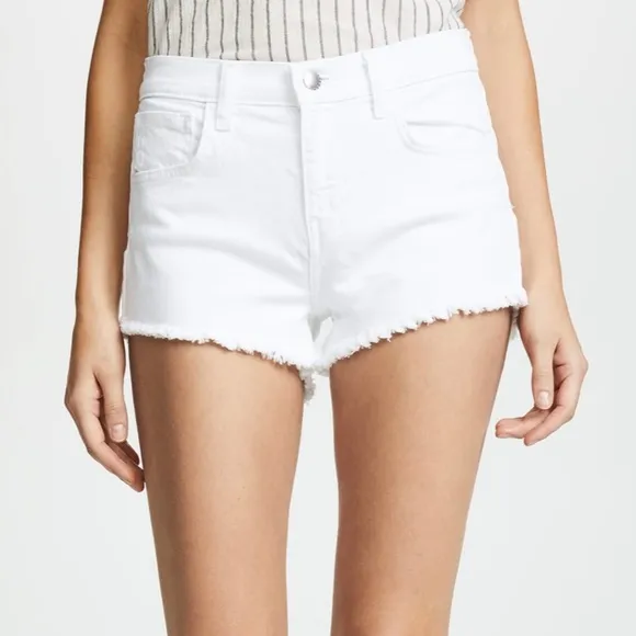 L’AGENCE Zoe Perfect Fit White Denim Jean Shorts size 24