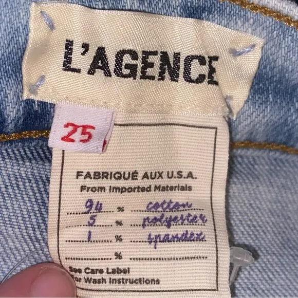 L’agence Zoe The Perfect Fit Shorts in Marble Size 25 Denim Jean Mid-Rise