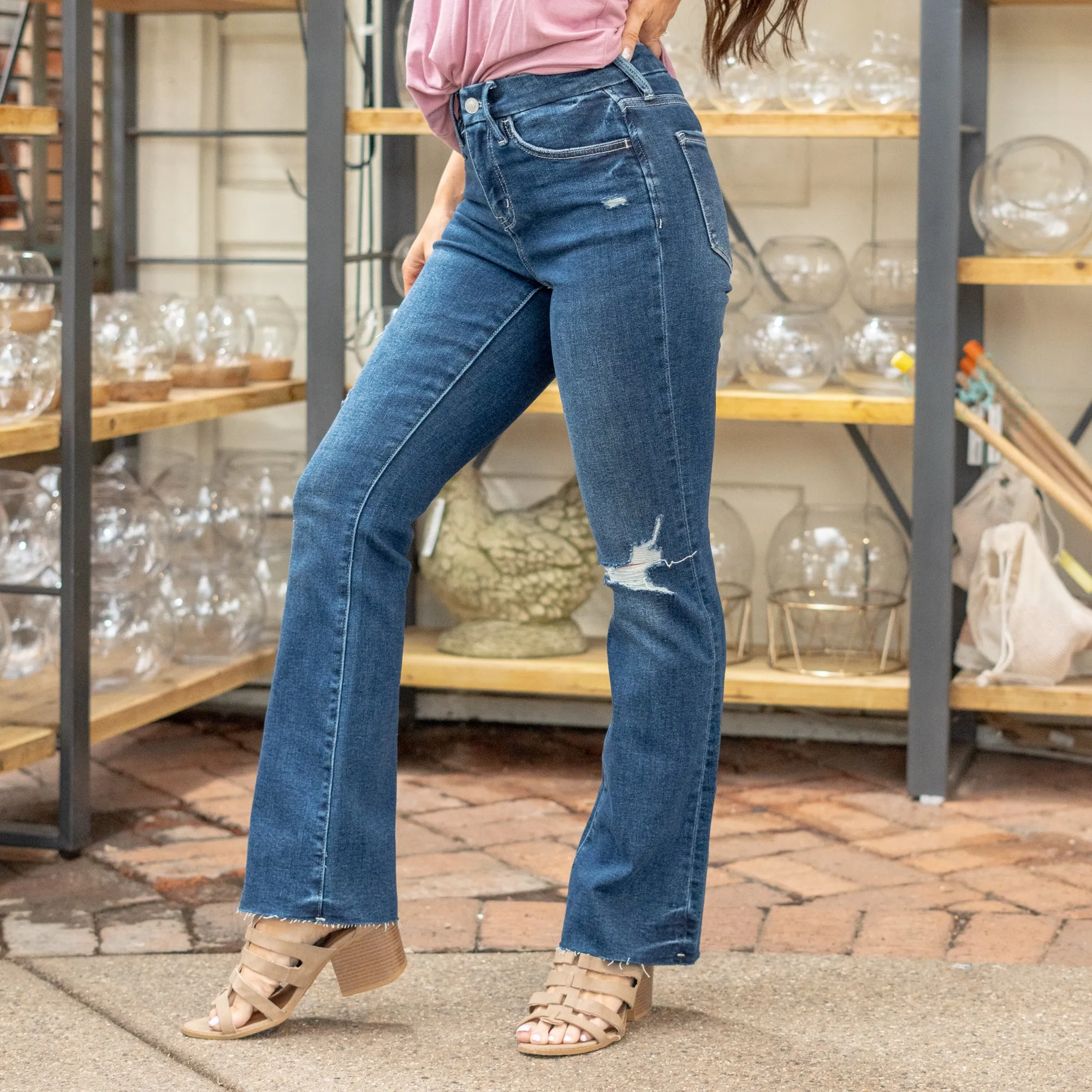 Larimar High Rise Distressed Boot Cut Regular & Plus Sizes