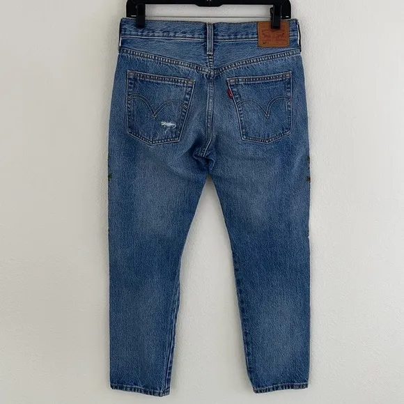 Levi's 501 Embroidered Floral Straight Leg Jeans