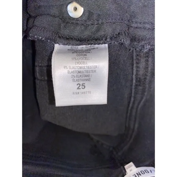 Levi's RE/DONE Women's Size 25 High Rise Ankle Crop Skinny Jeans Black Wash GUC