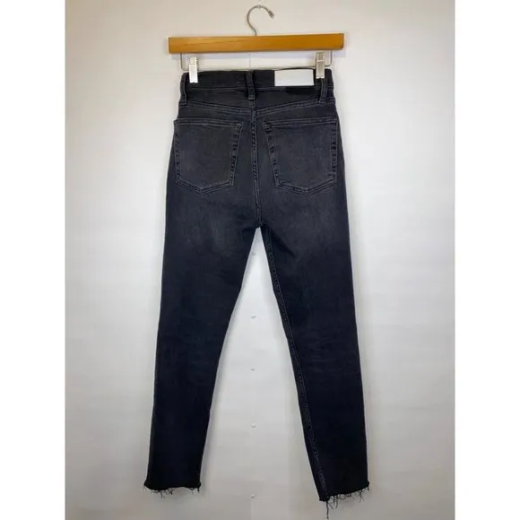 Levi's RE/DONE Women's Size 25 High Rise Ankle Crop Skinny Jeans Black Wash GUC
