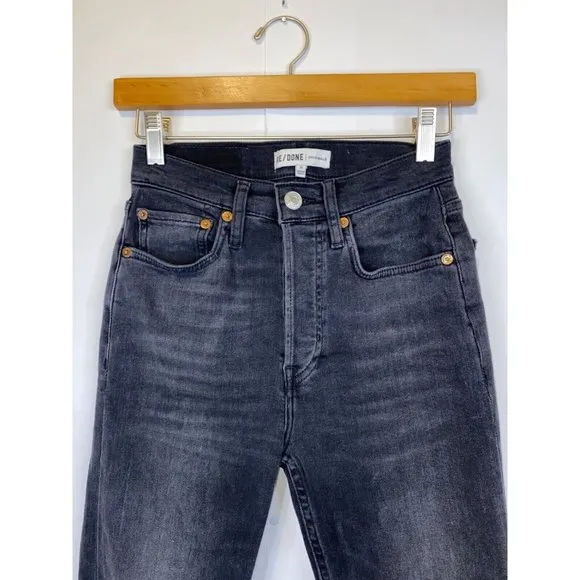 Levi's RE/DONE Women's Size 25 High Rise Ankle Crop Skinny Jeans Black Wash GUC