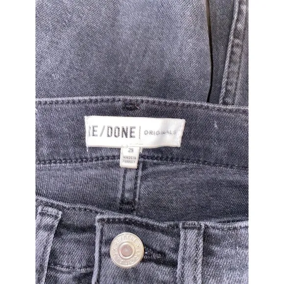 Levi's RE/DONE Women's Size 25 High Rise Ankle Crop Skinny Jeans Black Wash GUC