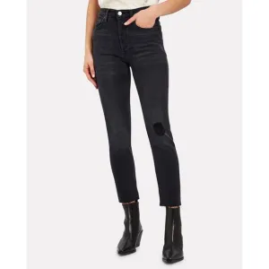 Levi's RE/DONE Women's Size 25 High Rise Ankle Crop Skinny Jeans Black Wash GUC