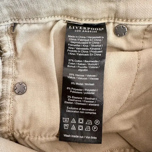 Liverpool Jeans Women’s Size 4/27 Abby High Rise Ankle Skinny Chai Tan NWT