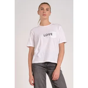 'LOVE' Graphic Tee with Chest Pocket