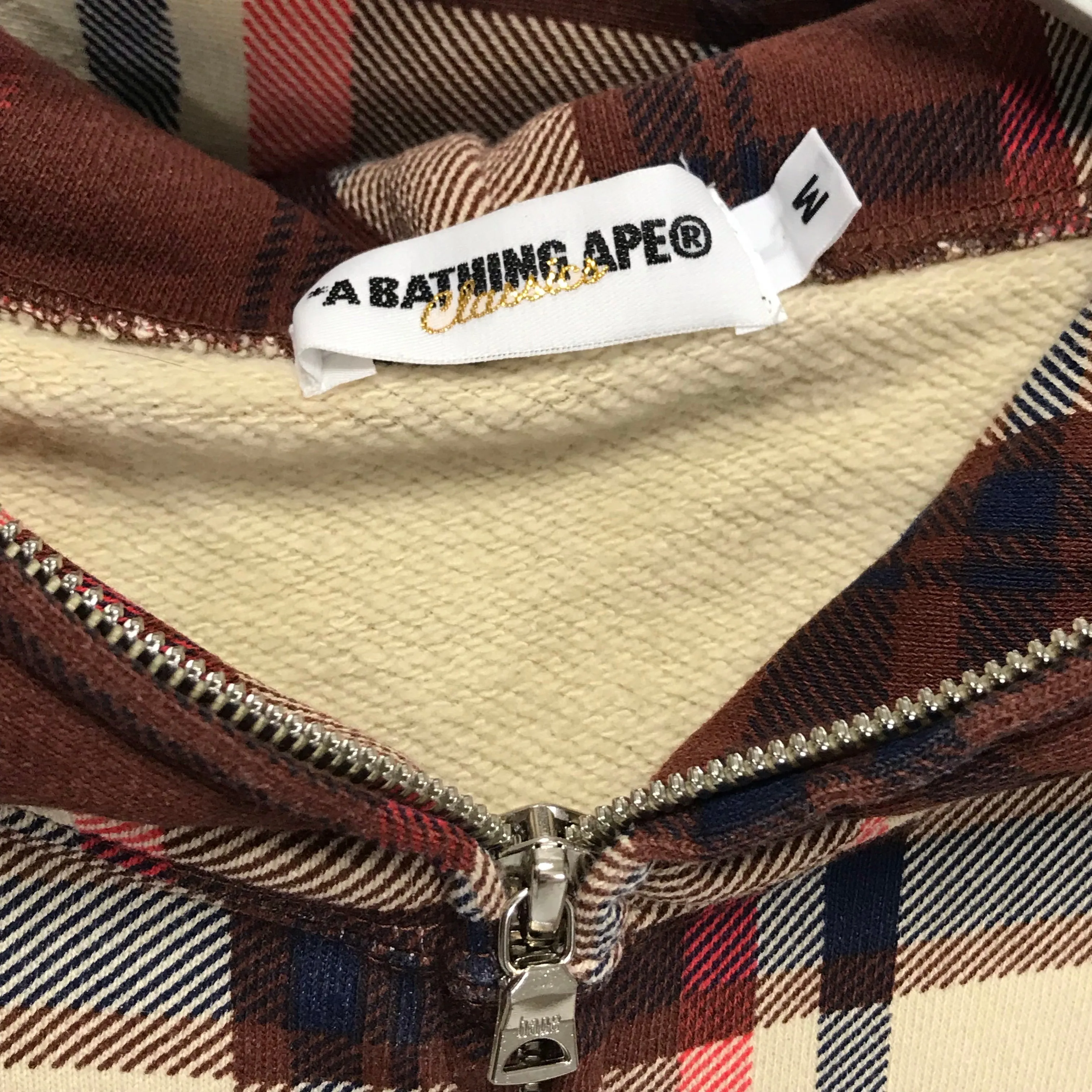 [M] A Bathing Ape Bape 15th Anniversary Plaid Ful Zip Shark Hoodie