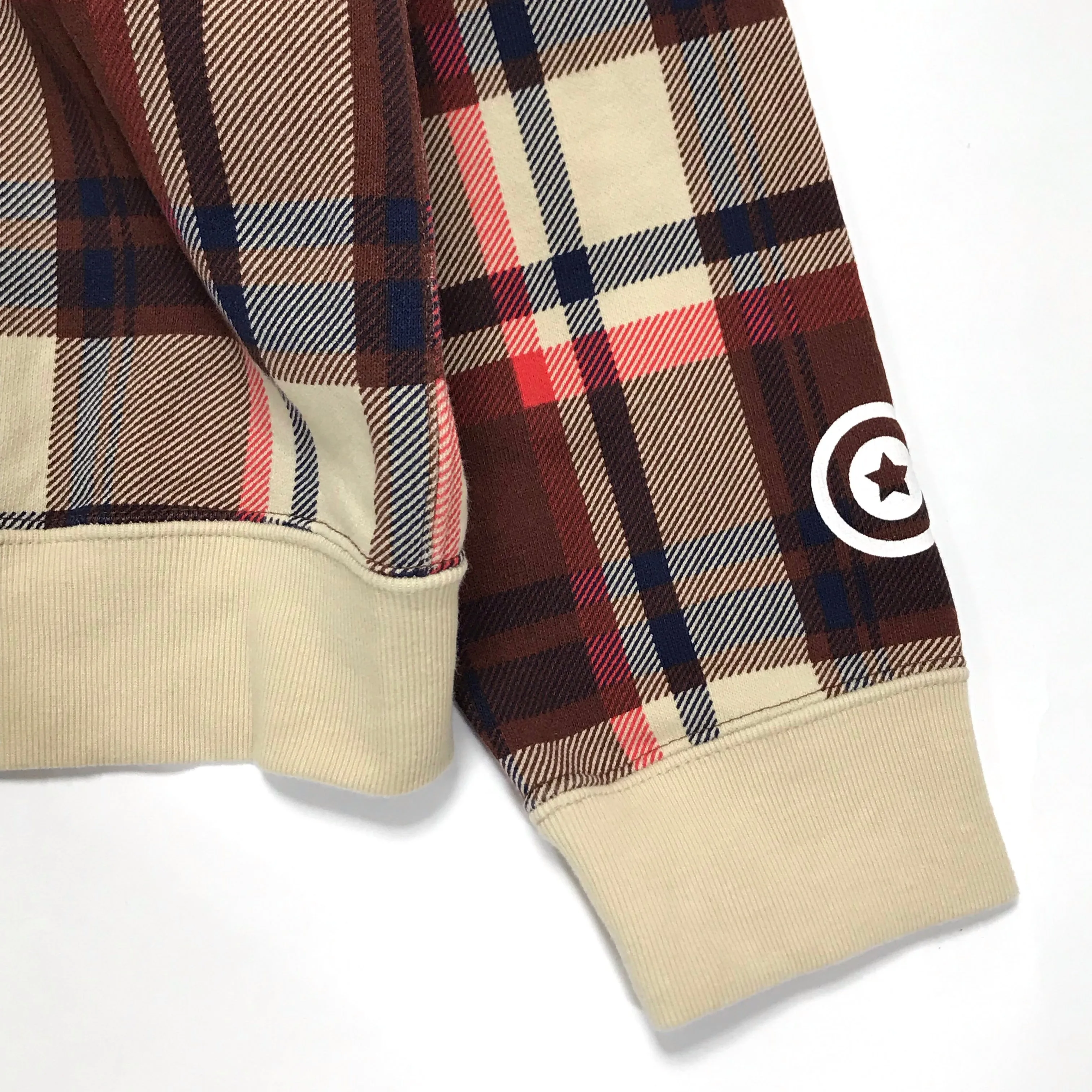 [M] A Bathing Ape Bape 15th Anniversary Plaid Ful Zip Shark Hoodie