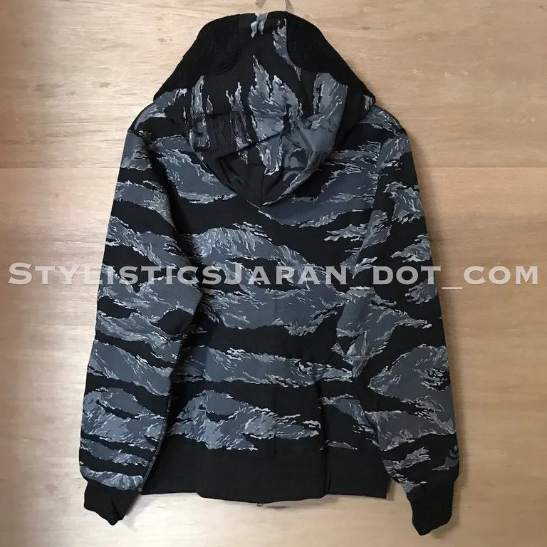 [M] DS! A Bathing Ape Bape Tiger Camo Tiger Full Zip Hoodie Black