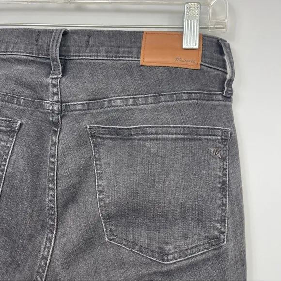 Madewell 9&quot; High Rise Skinny Jeans in Black Sea Raw Hem Distressed Boho H2230 27
