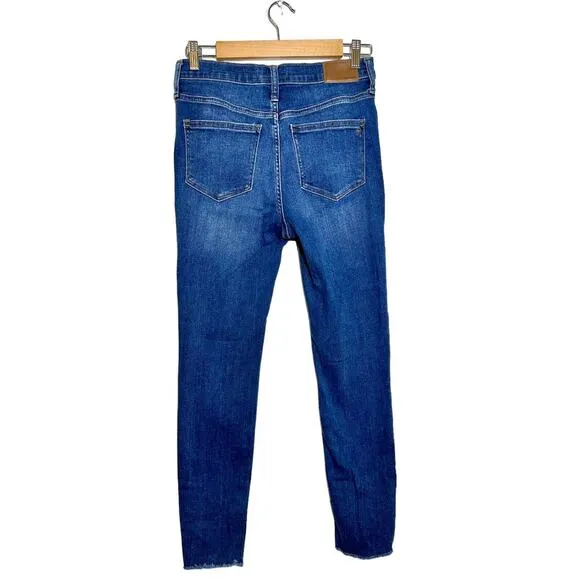 Madewell 9&quot; Mid-Rise Skinny Button Fly Denim Jeans Medium Light Blue Size 26