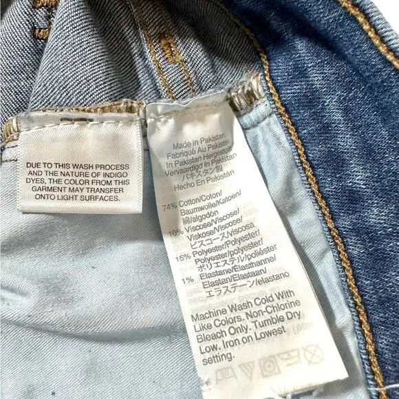 Madewell 9&quot; Mid-Rise Skinny Button Fly Denim Jeans Medium Light Blue Size 26