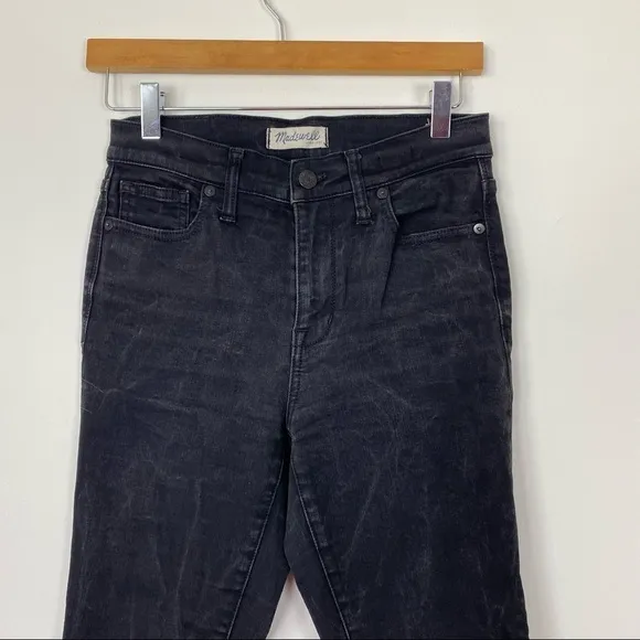 MADEWELL Distressed Black High Riser Skinny Jeans High Waisted Trendy Casual 28