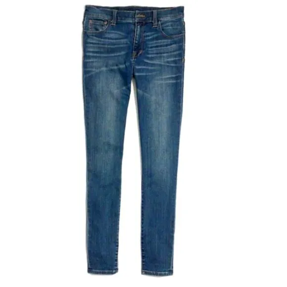 Madewell Jeans 10&quot; High Rise Women's Sz 29 Dark Blue Skinny Atlantic Whiskered