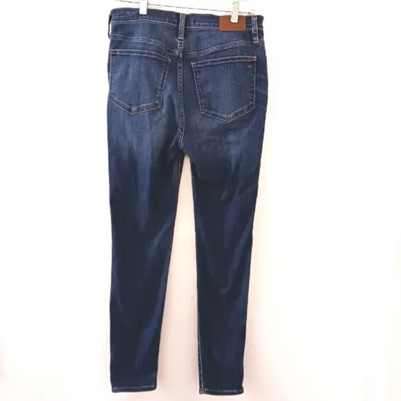 Madewell Jeans 10&quot; High Rise Women's Sz 29 Dark Blue Skinny Atlantic Whiskered