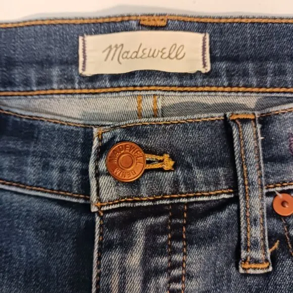 Madewell Jeans 10&quot; High Rise Women's Sz 29 Dark Blue Skinny Atlantic Whiskered