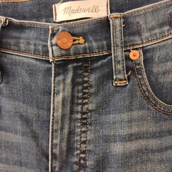 Madewell Jeans 10&quot; High Rise Women's Sz 29 Dark Blue Skinny Atlantic Whiskered