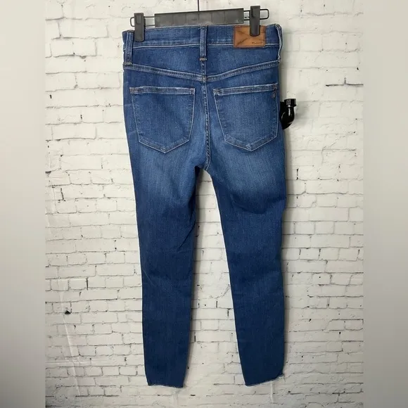 Madewell Women 10&quot; High Rise Skinny Raw Hem Exposed Button Fly Denim Jean