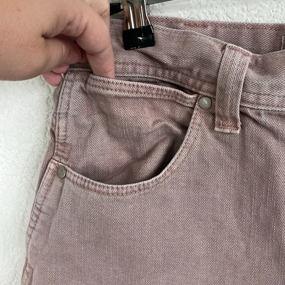 Madewell x Where I Was From Collab Spring Mauve Heart Frayed Jean Denim Shorts