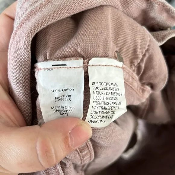 Madewell x Where I Was From Collab Spring Mauve Heart Frayed Jean Denim Shorts