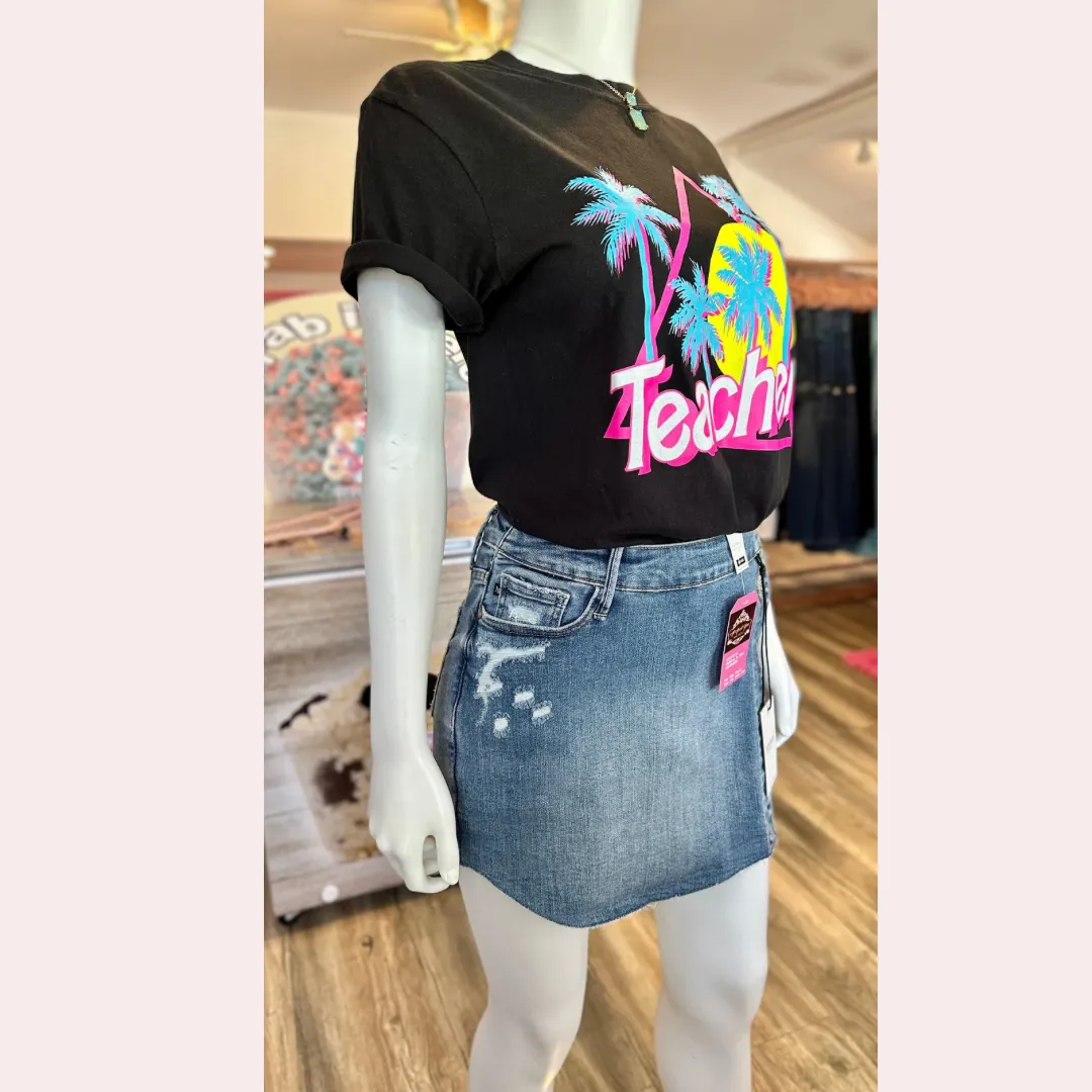 Malibu teacher graphic t-shirt