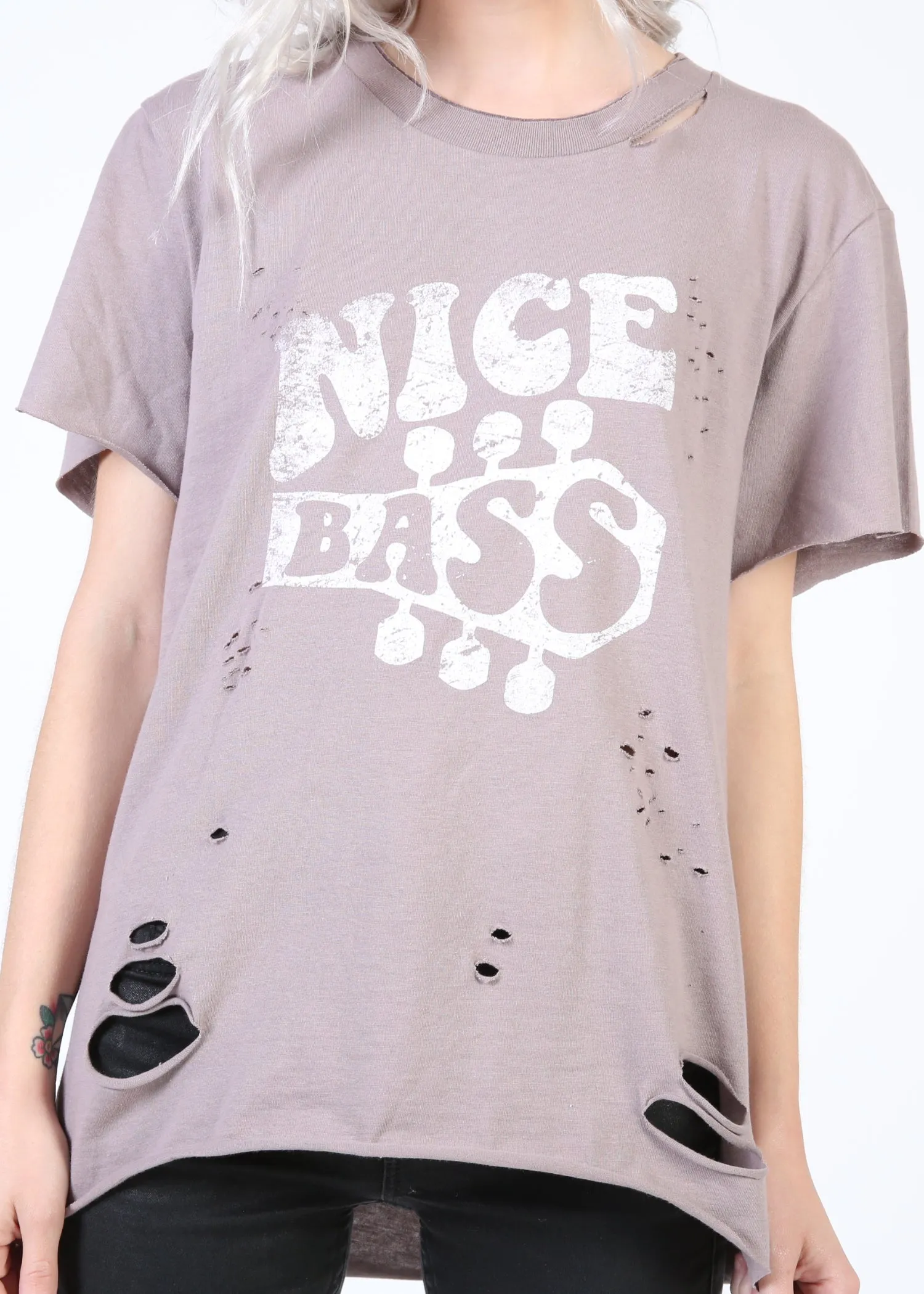 Mamie Ruth NICE BASS Destroyed Tee