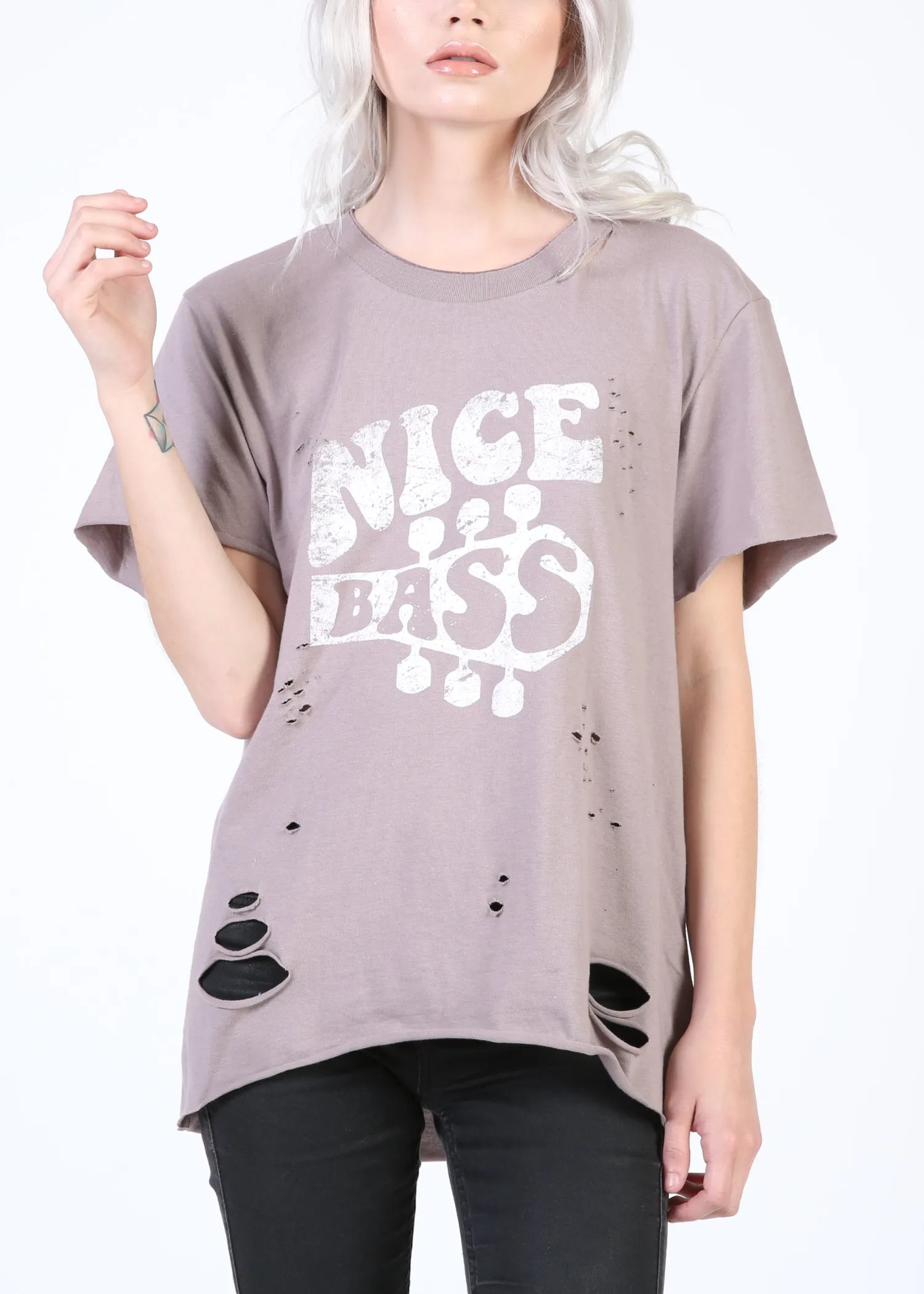 Mamie Ruth NICE BASS Destroyed Tee