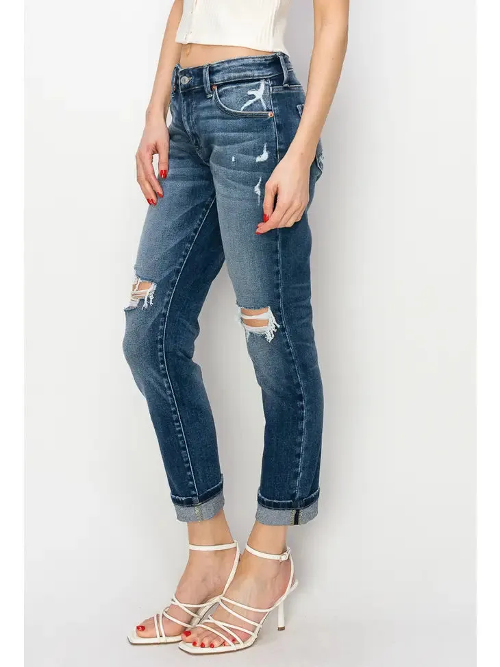 MID RISE BOY FRIEND JEANS