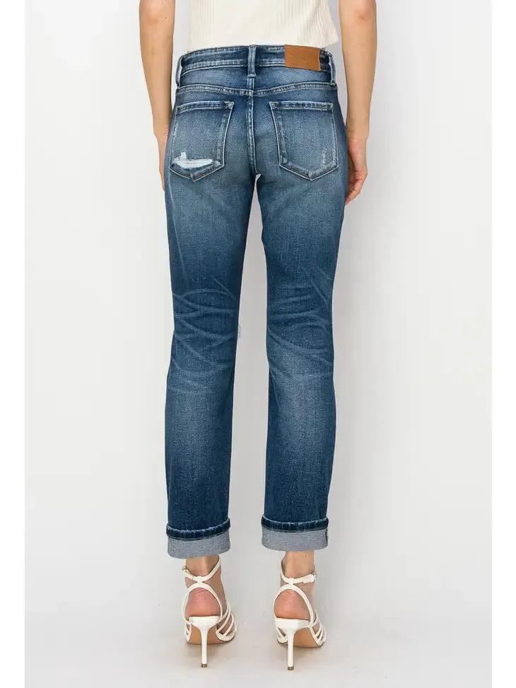 MID RISE BOY FRIEND JEANS