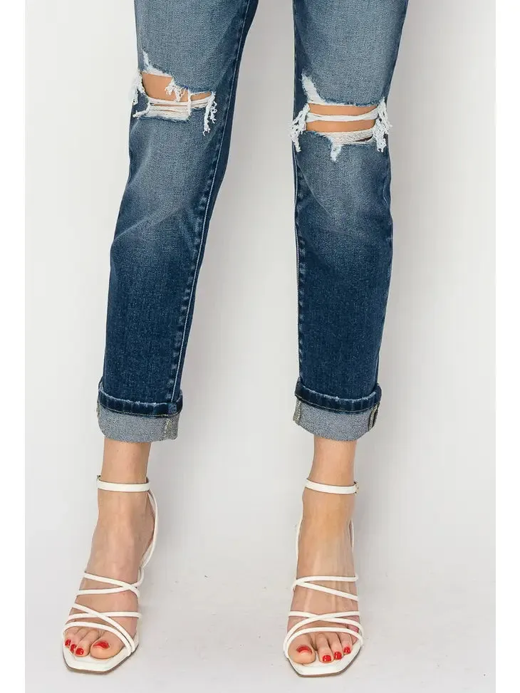 MID RISE BOY FRIEND JEANS
